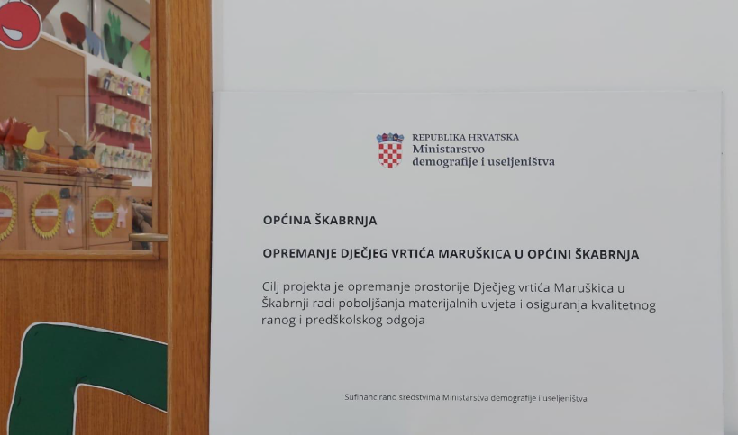 OPREMANJE DJEČJEG VRTIĆA MARUŠKICA U OPĆINI ŠKABRNJA